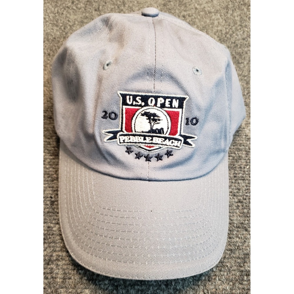 US Open Pebble Beach 2010 Golf Cap Adjustable One Size Hat Gray Embroidery USGA